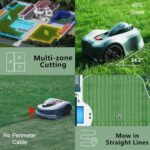 Tondeuse à gazon robotique entièrement automatique avec station de charge automatique, sans fil, pour grandes pelouses jusqu'à 6000 m² – Image 5
