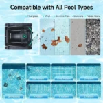 Robot nettoyeur de piscine sans fil M2, pour grandes piscines, batterie 10000mAh, nettoyage visuel activé, Filtration double couche – Image 5